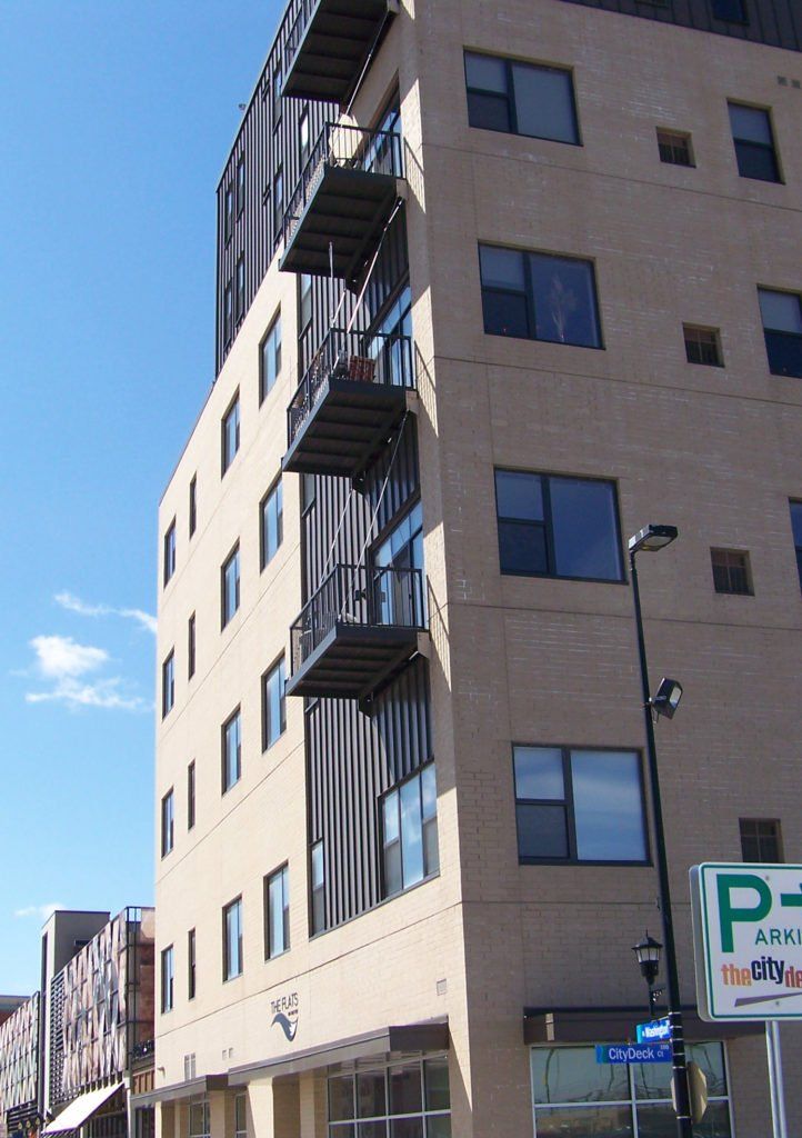 A building balconies