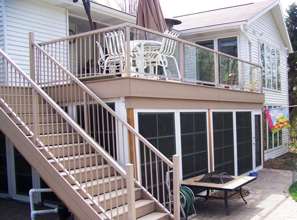House with Deck and glass railing