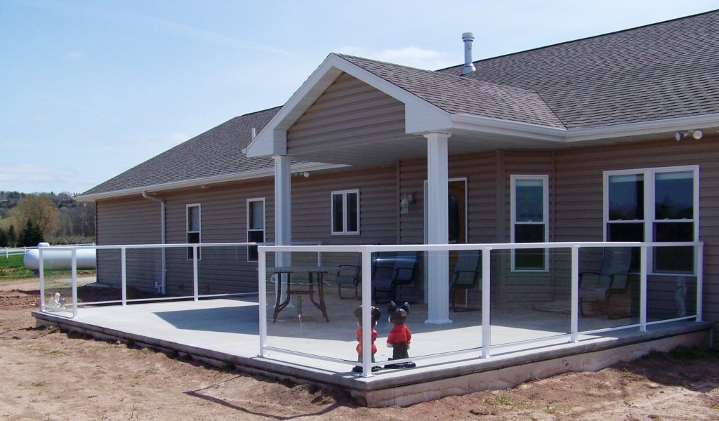 Concrete Patio with Glass Railing
