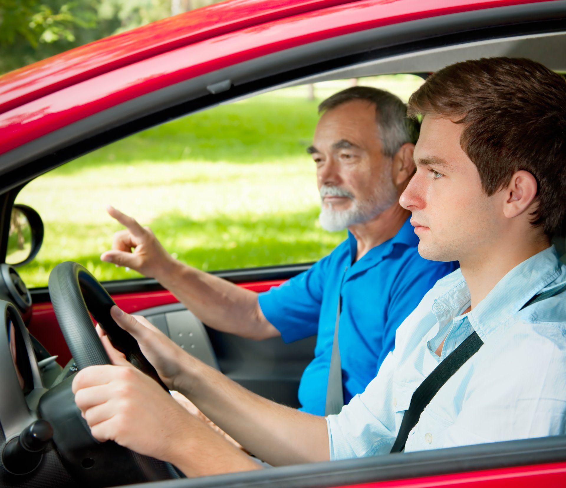 Professional Driving Instructor Teaching Defensive Driving