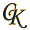Blue and gold stylized CK monogram logo on a white background