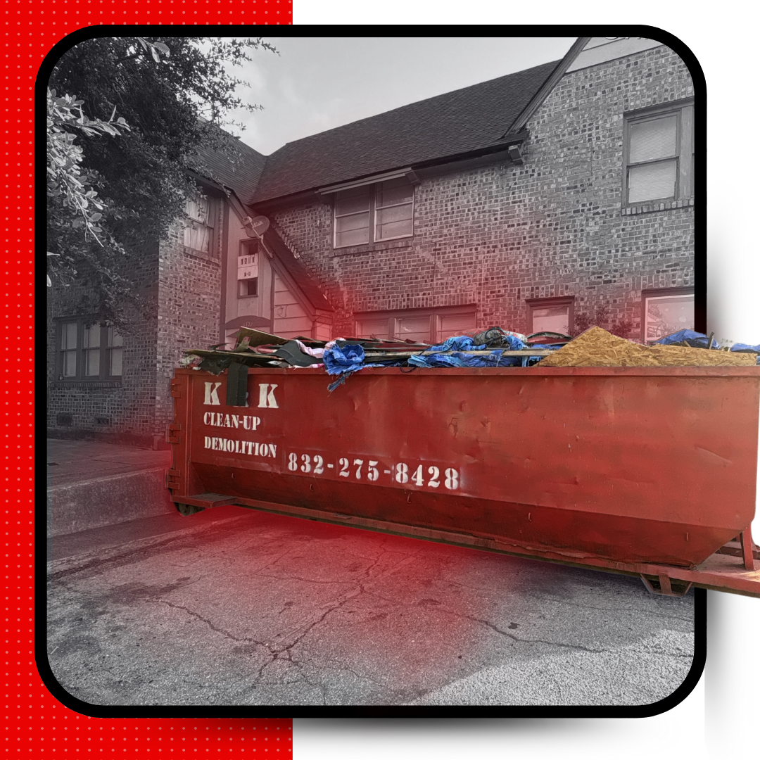 K&K DUmpsters with graphics around it