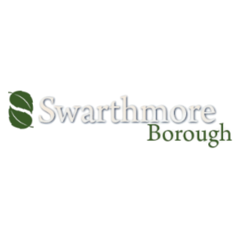 A logo for swarthmore borough is shown on a white background