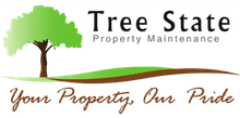 The logo for tree state property maintenance shows a tree on a hill.