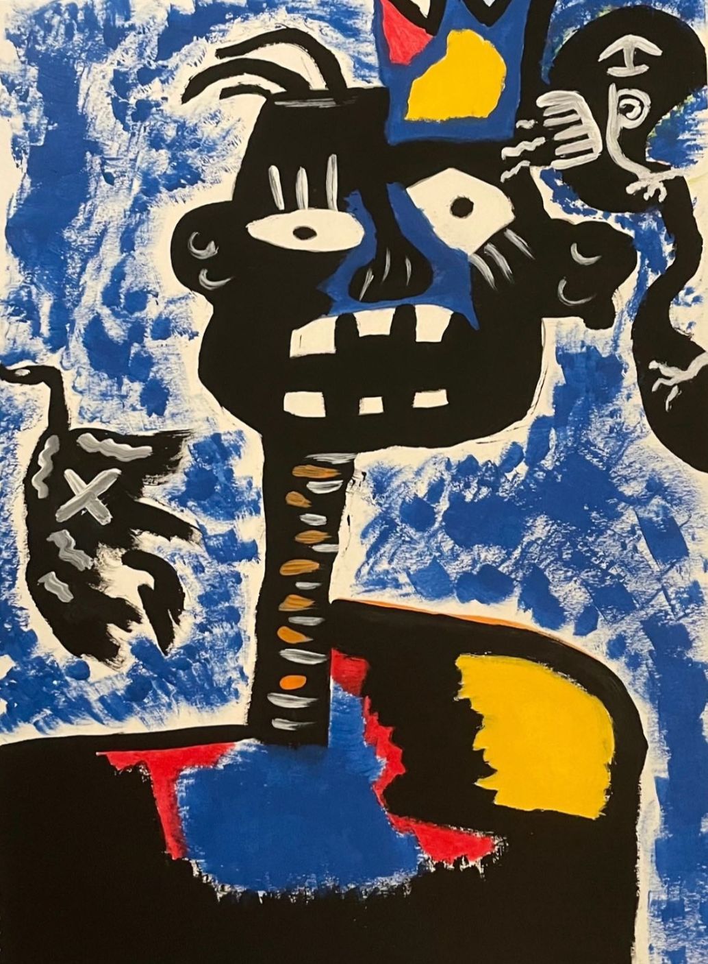 A painting of a man with a crown on his head