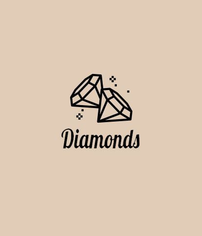 Diamonds text with icon