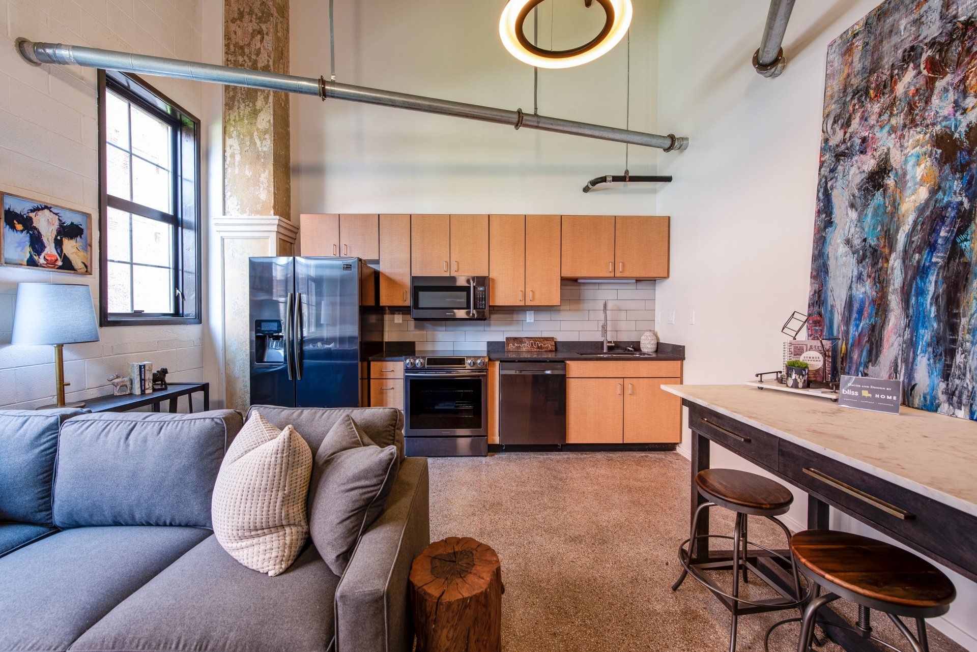 Photo of Kitchen and Living Room Interior