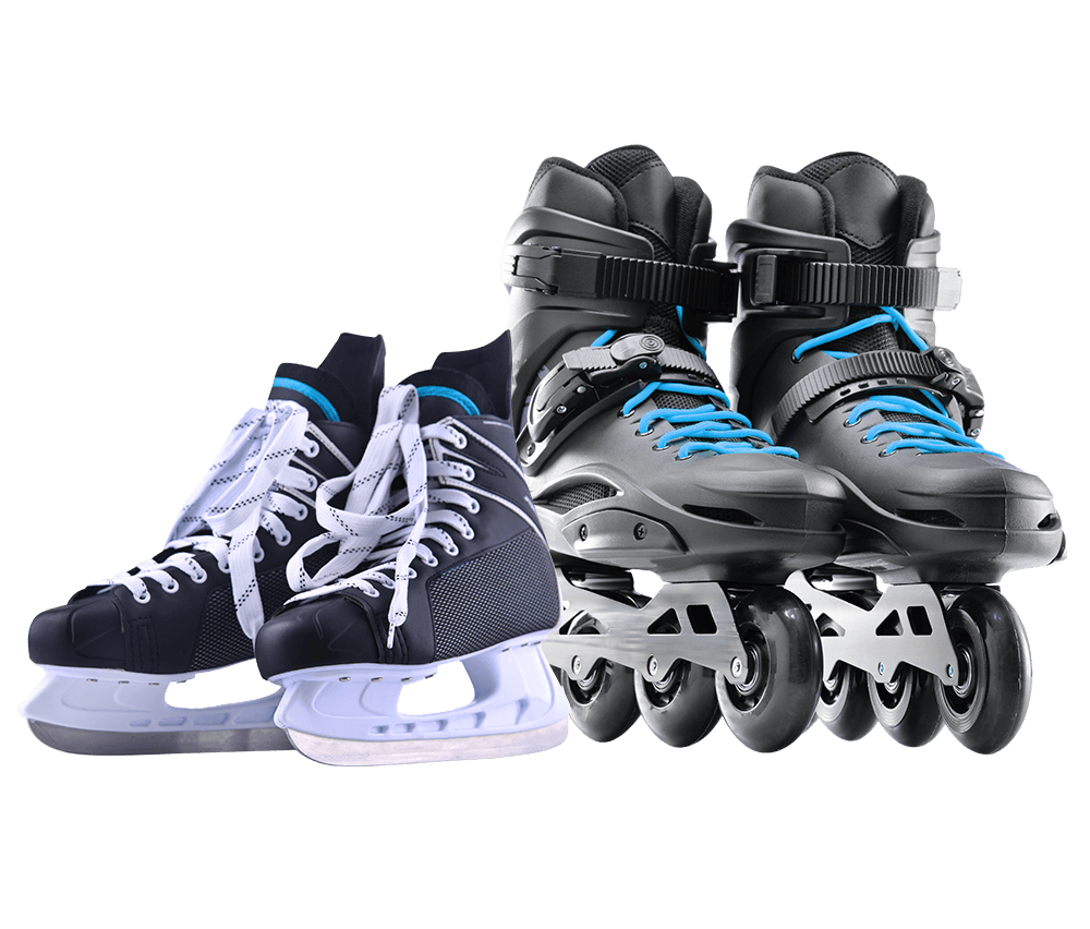 ice skate and roller skate