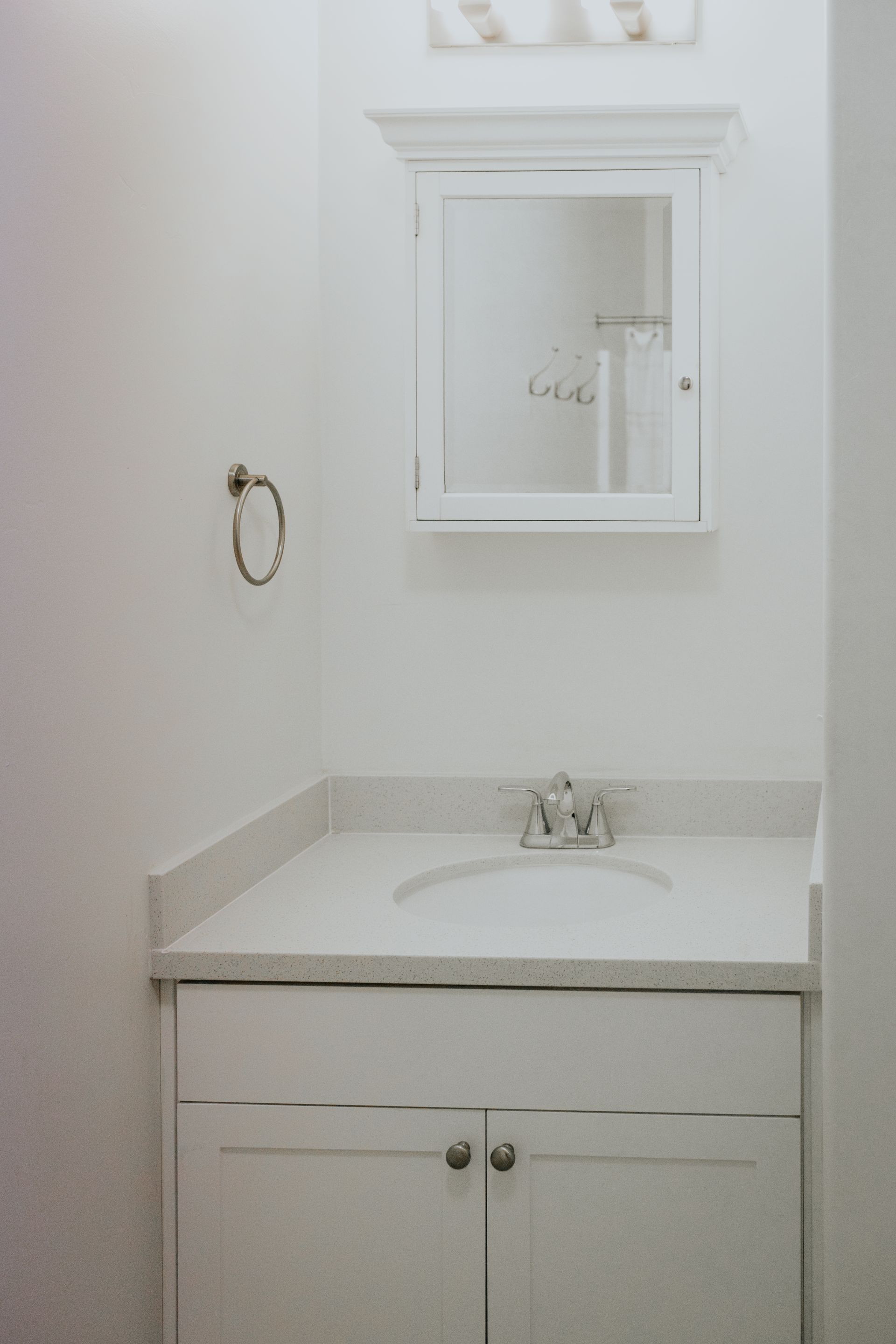 Modern bathroom with quartz countertop