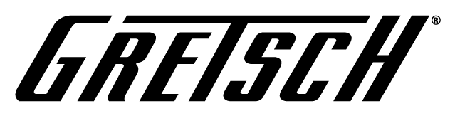 Gretsch logo in black, slanted font with a straight horizontal line above the word.