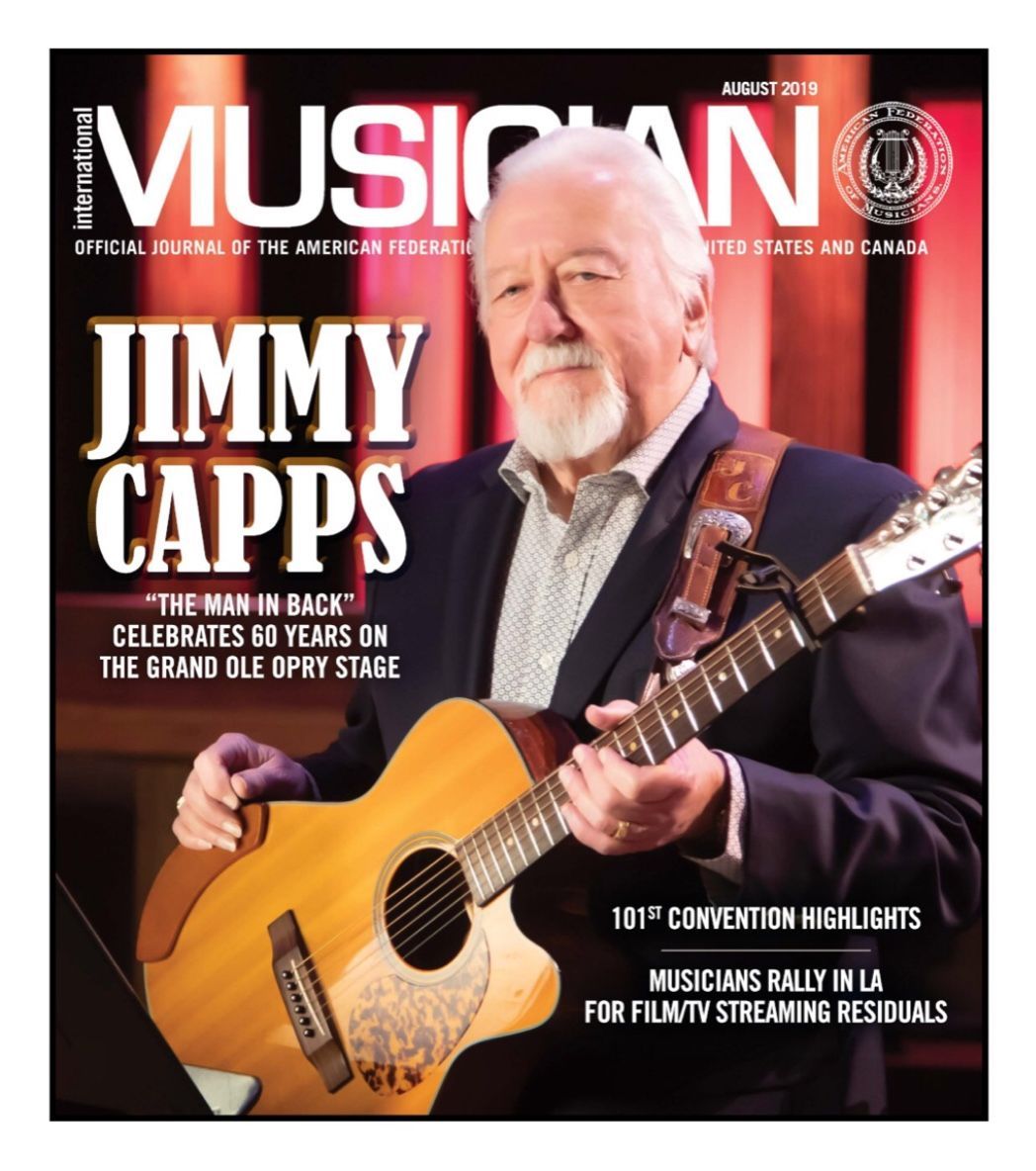 Jimmy Capps on the cover of Musician magazine. He holds a guitar. Text includes 