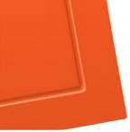 Orange tray with a rectangular raised border.