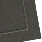 Two overlapping gray rectangular floor mats, with a stitched border.