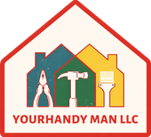 A cartoon illustration of a handyman holding a drill.