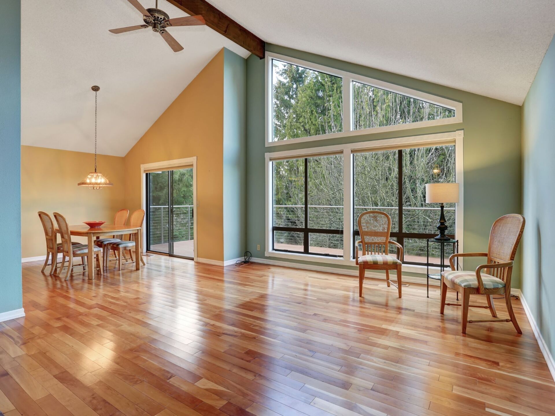 big open room with newly refinished hardwood floor in nova scotia