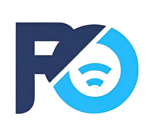 Blue and light blue logo with letters 