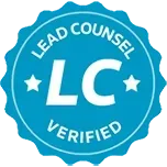 A blue seal that says lead counsel verified on it.