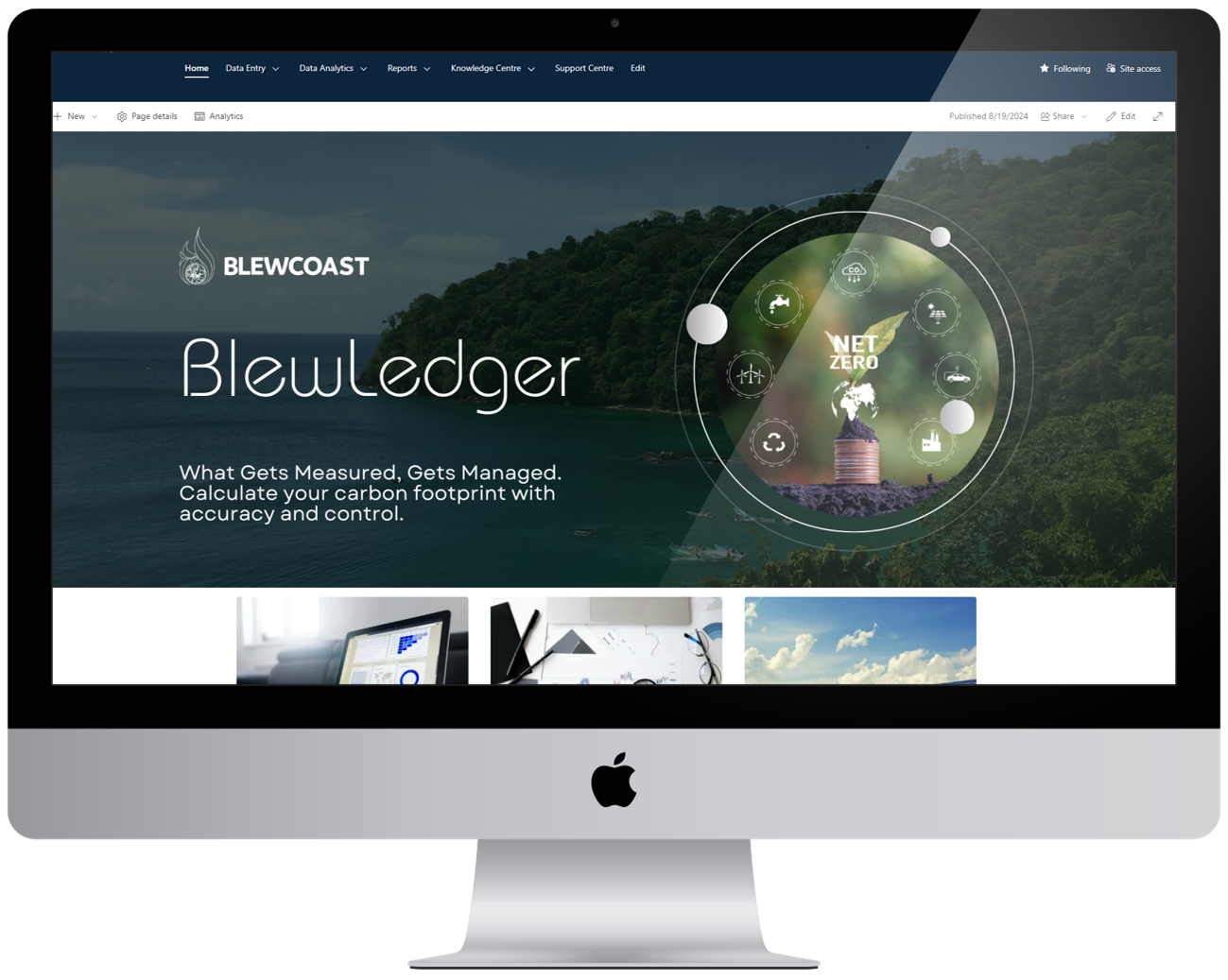 A computer monitor displaying a website called brewledger