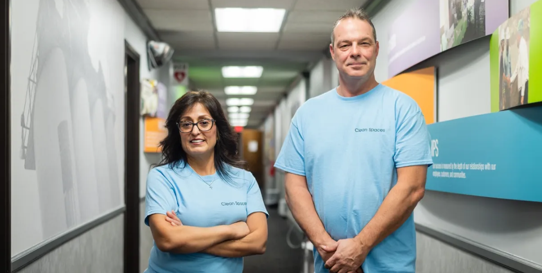 Picture of CEO of clean spaces LLC together with her husband. 