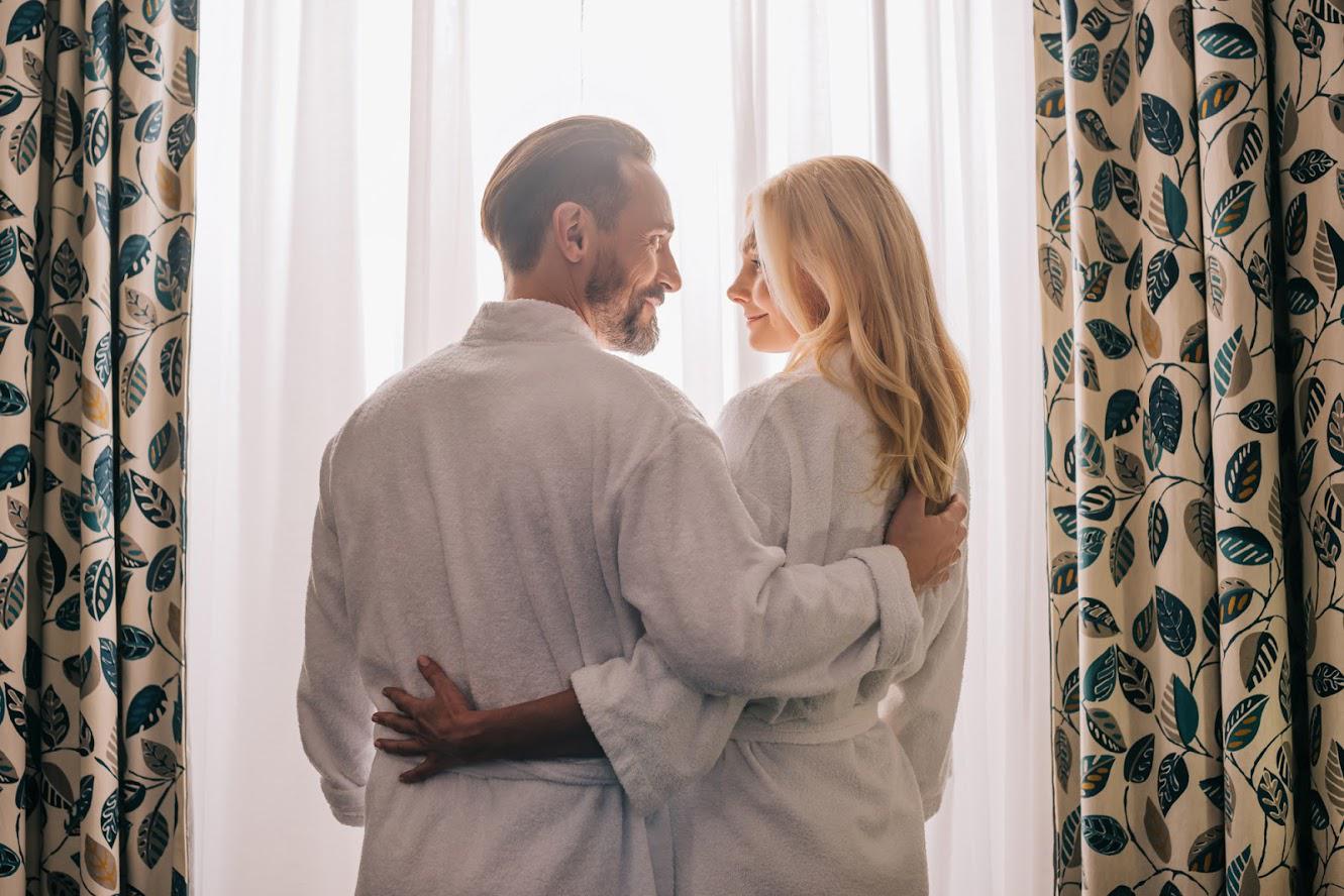 Window — Happy Couple in Salt Lake County, UT