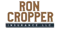 The logo for ron cropper insurance llc is brown and black.