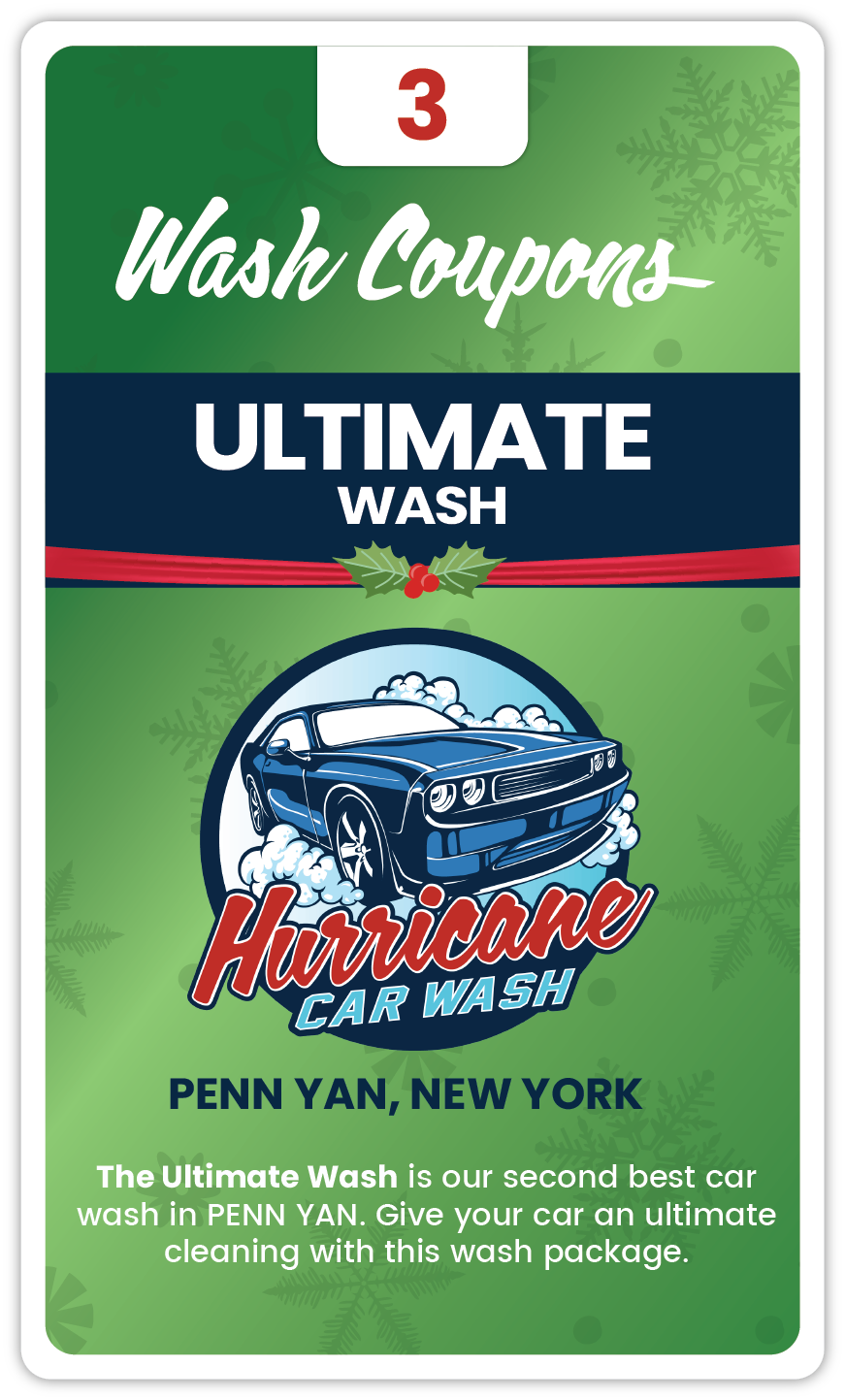 PENN YAN - HOLIDAY 3 Pack Ultimate Wash Coupon Book