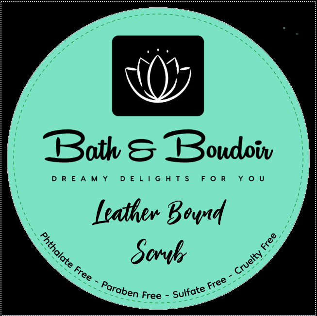 A circular, mint green product label for 