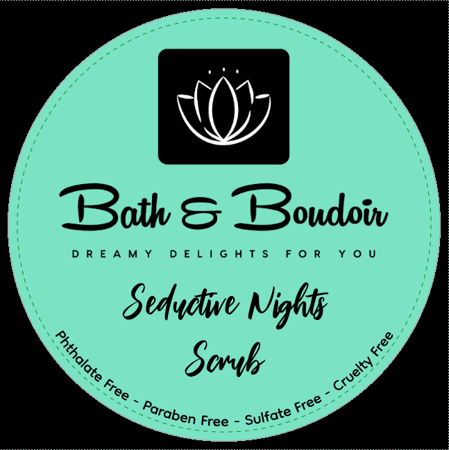 A mint green circular product label for 