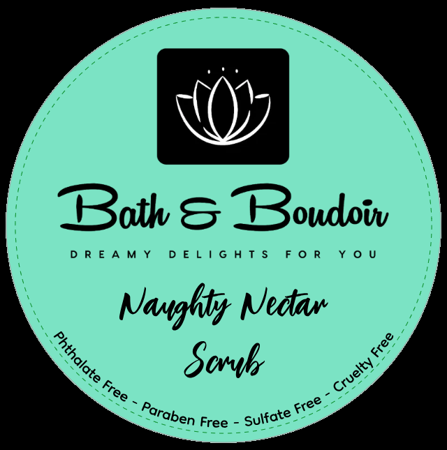 A circular mint-green product label for 