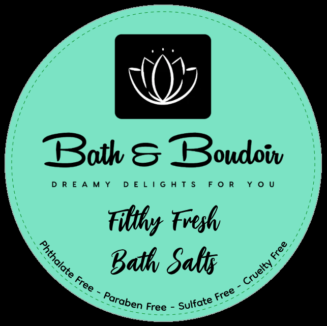 Circular teal product label for 