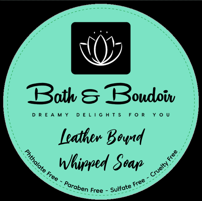 A circular, mint-green product label for 