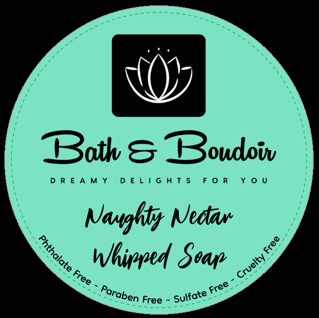 Circular mint-green product label for 