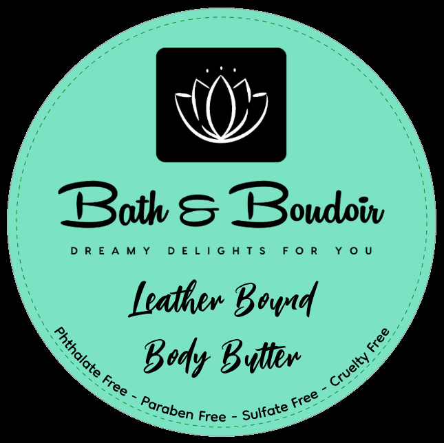 Round, teal product label for 