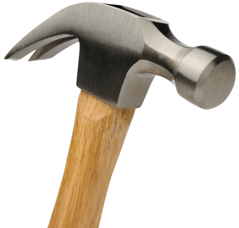A hammer with a wooden handle on a white background A hammer with a wooden handle on a white background