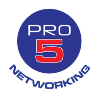 Logo for Pro 5 Networking featuring the white text