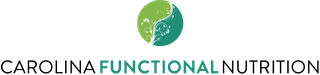 The logo for carolina functional nutrition is a green and white circle.