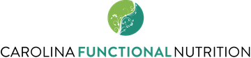The logo for carolina functional nutrition is a green and white circle.