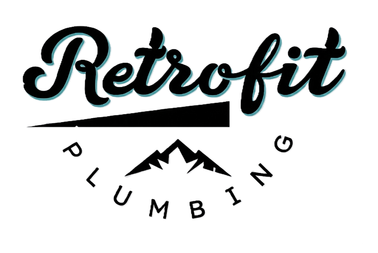 A blue and orange logo for a list plumbing