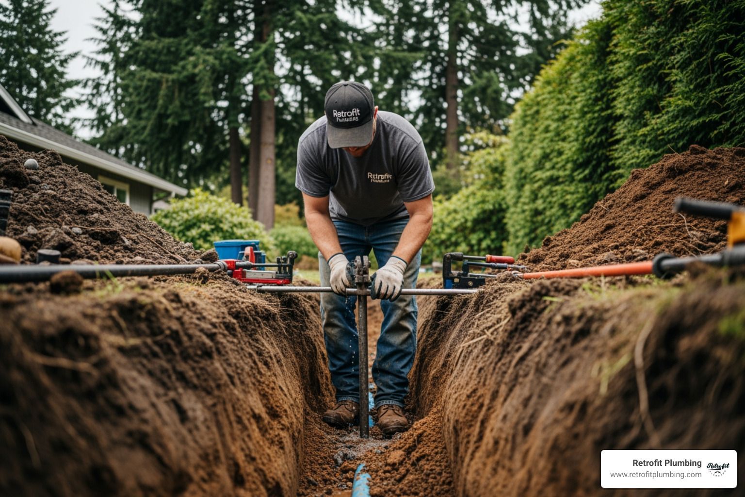 fixing underground water pipe
