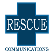 A blue cross with the word rescue on it
