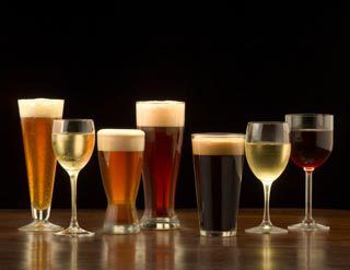 Series of Wine Glasses and Pint Glasses