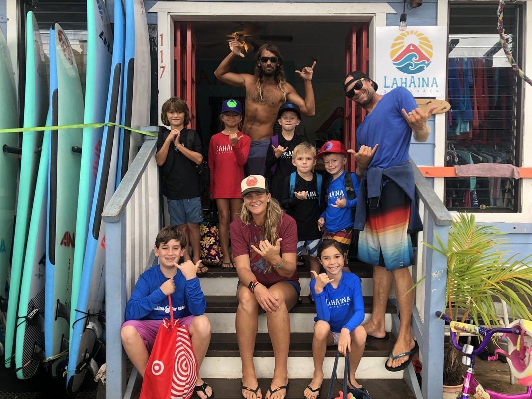Kids Surfers with Trainers