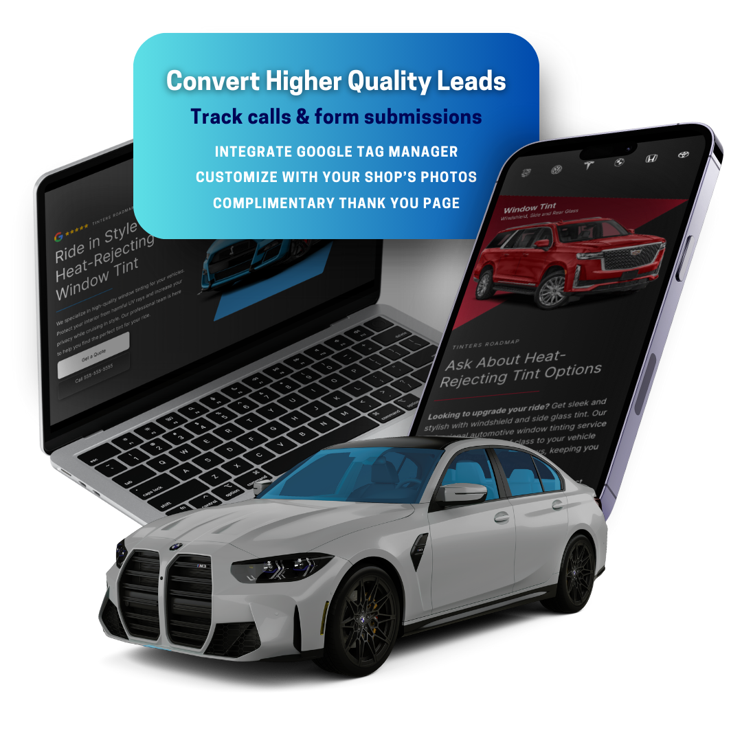 Window Tint Landing Page Benefits from Roadmap