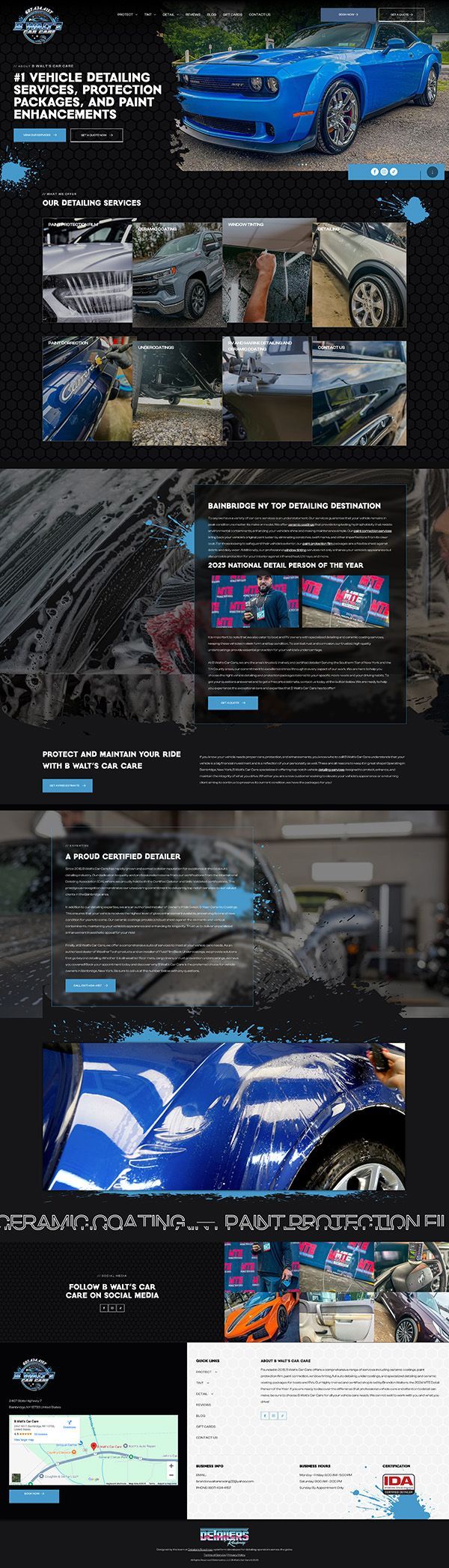A landing page for a car dealership with a lot of cars on it.