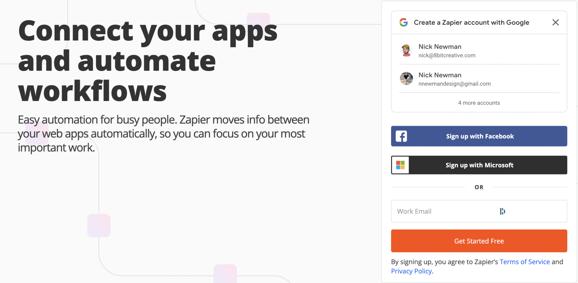 A screenshot of a website that says `` connect your apps and automate workflows ''.