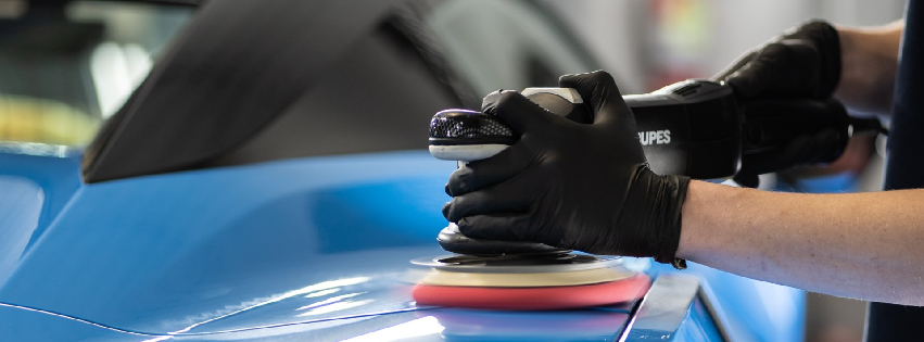 Polishing Blue Exotic Car