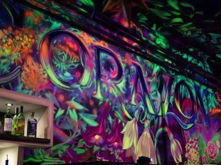 Blacklight mural spelling 