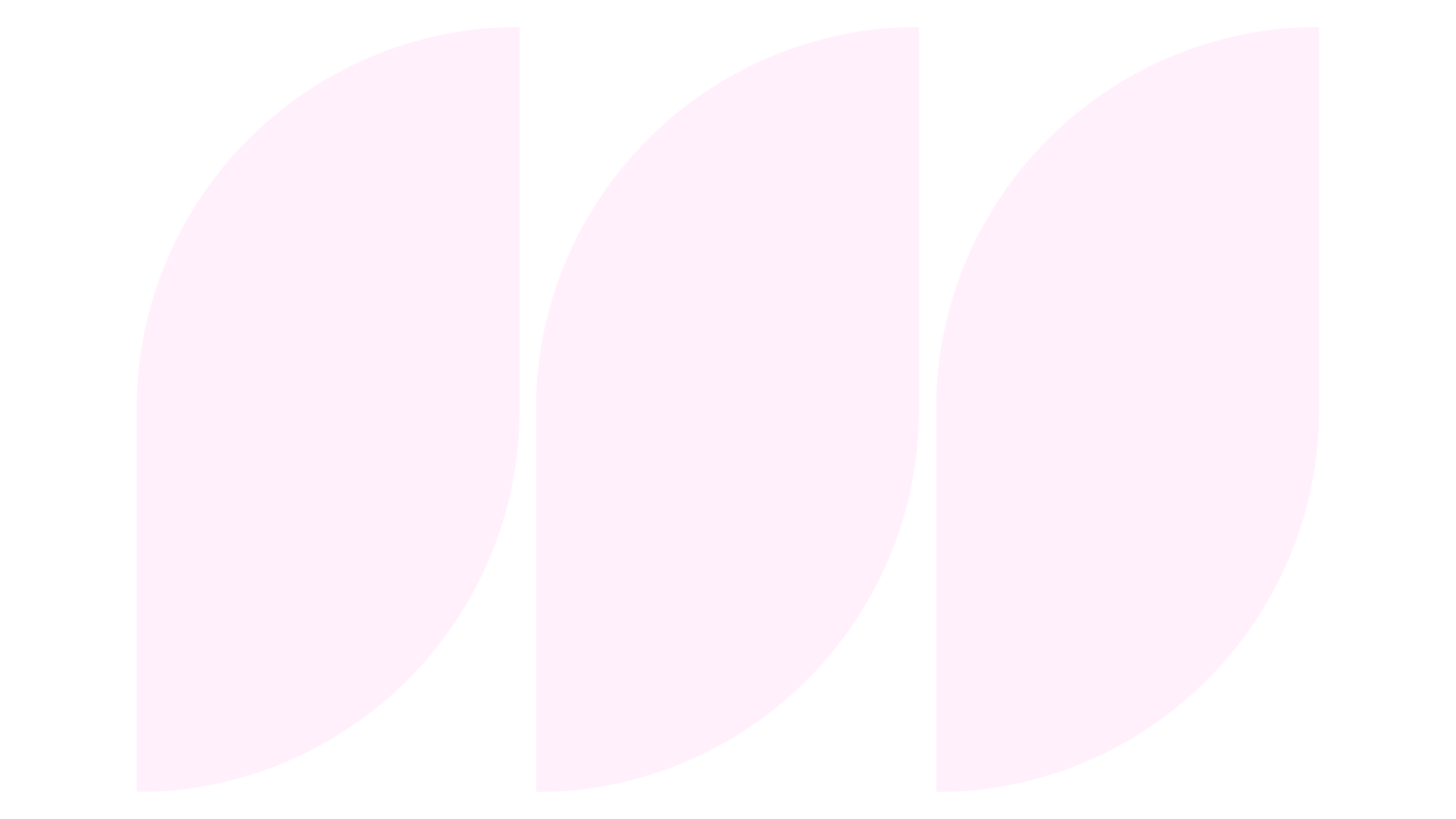 Three pink circles are lined up on a white background.