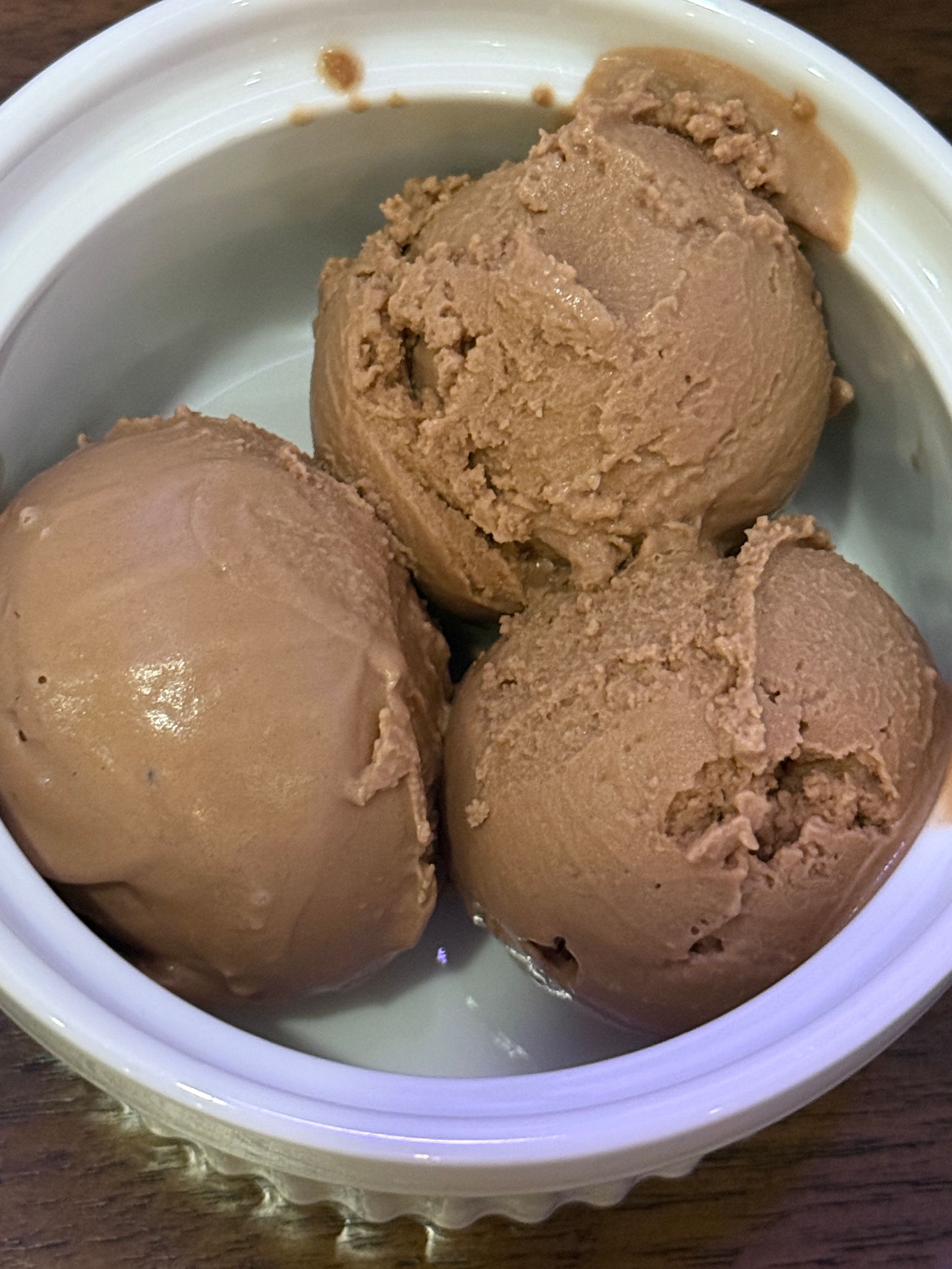 chocolate ice cream in a bowl