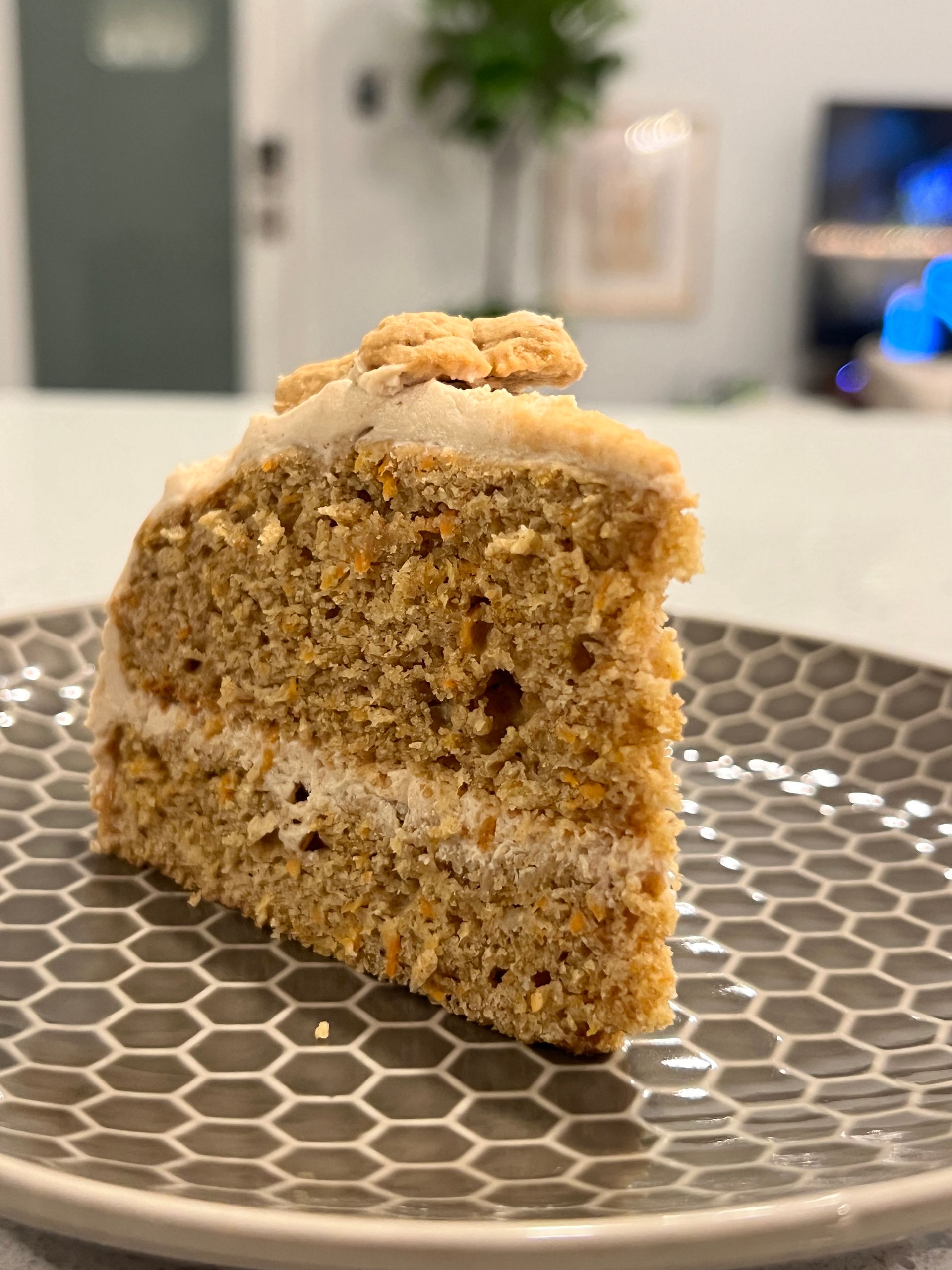 A close up of a slice of cake on a plate